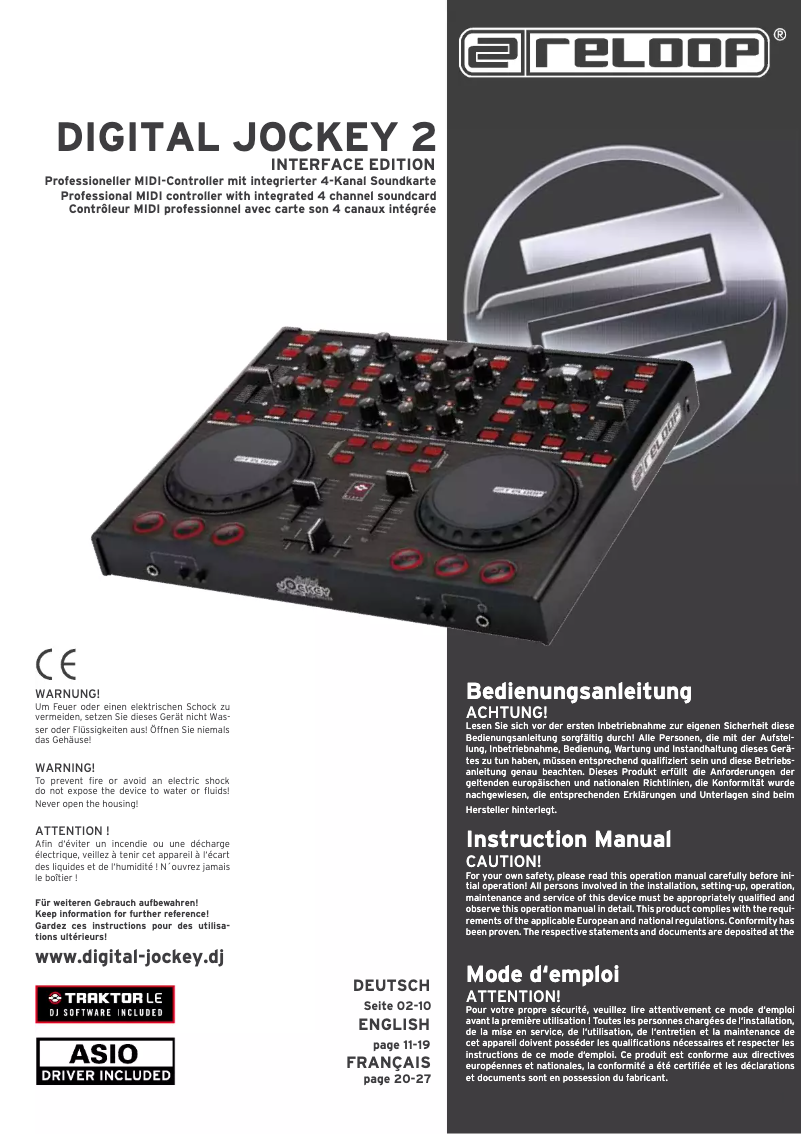 Page n°1 - Manuel utilisateur Reloop Digital Jockey 2 Interface Edition