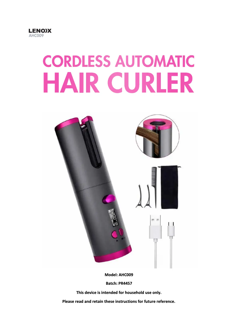 Image de la première page du manuel de l'appareil AHC009