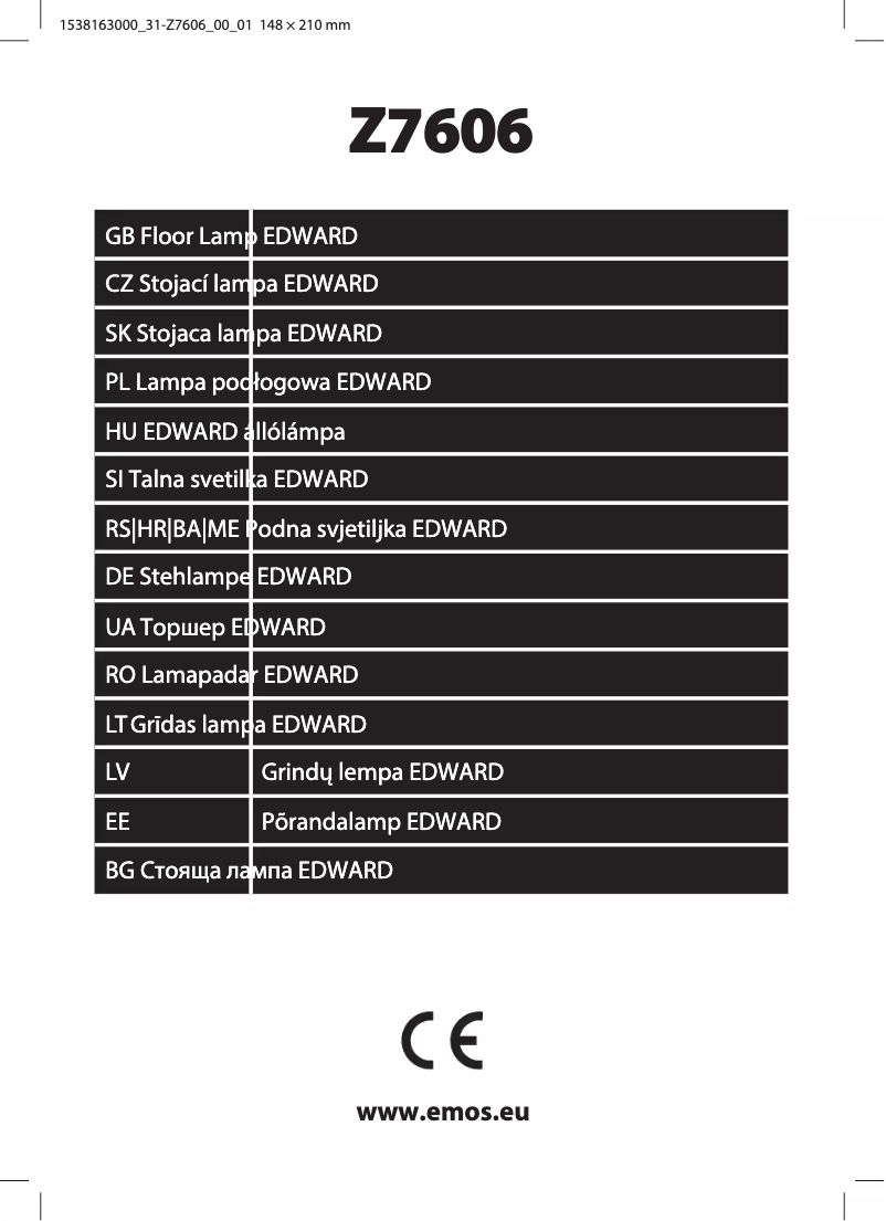 Page n°1 - Manuel utilisateur Emos Z7606