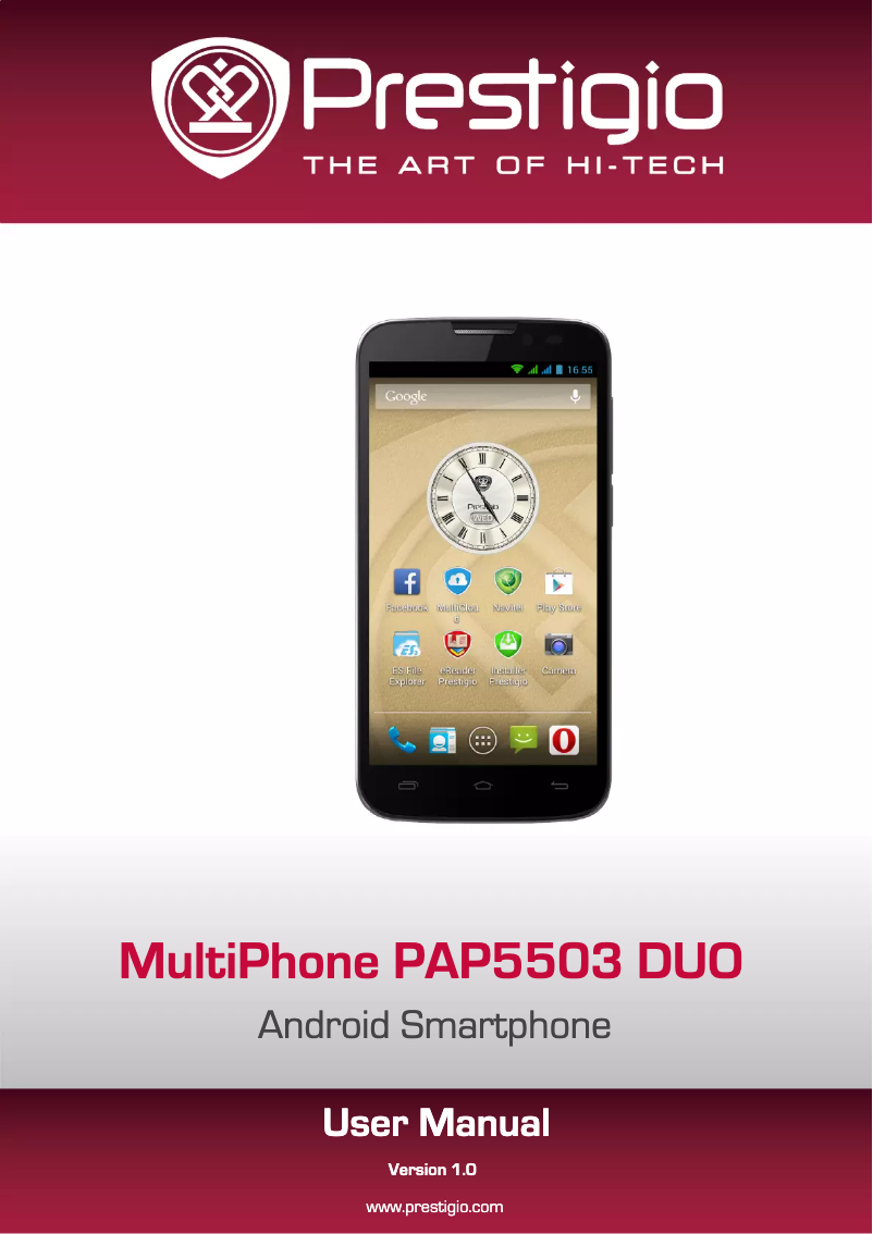 Page n°1 - Mode d'emploi Prestigio MultiPhone 5503 DUO