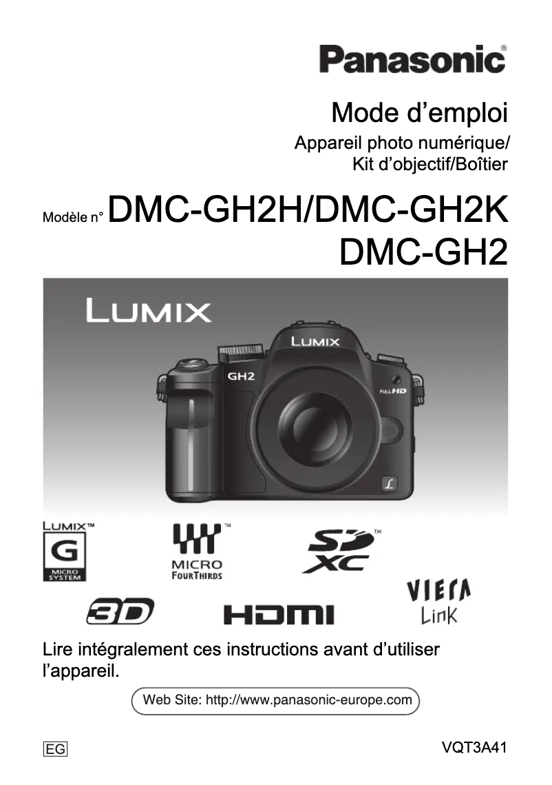 Imagen de la primera página del manual del dispositivo Lumix DMC-GH2