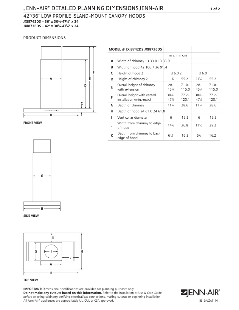Image de la première page du manuel de l'appareil JXI8736DS