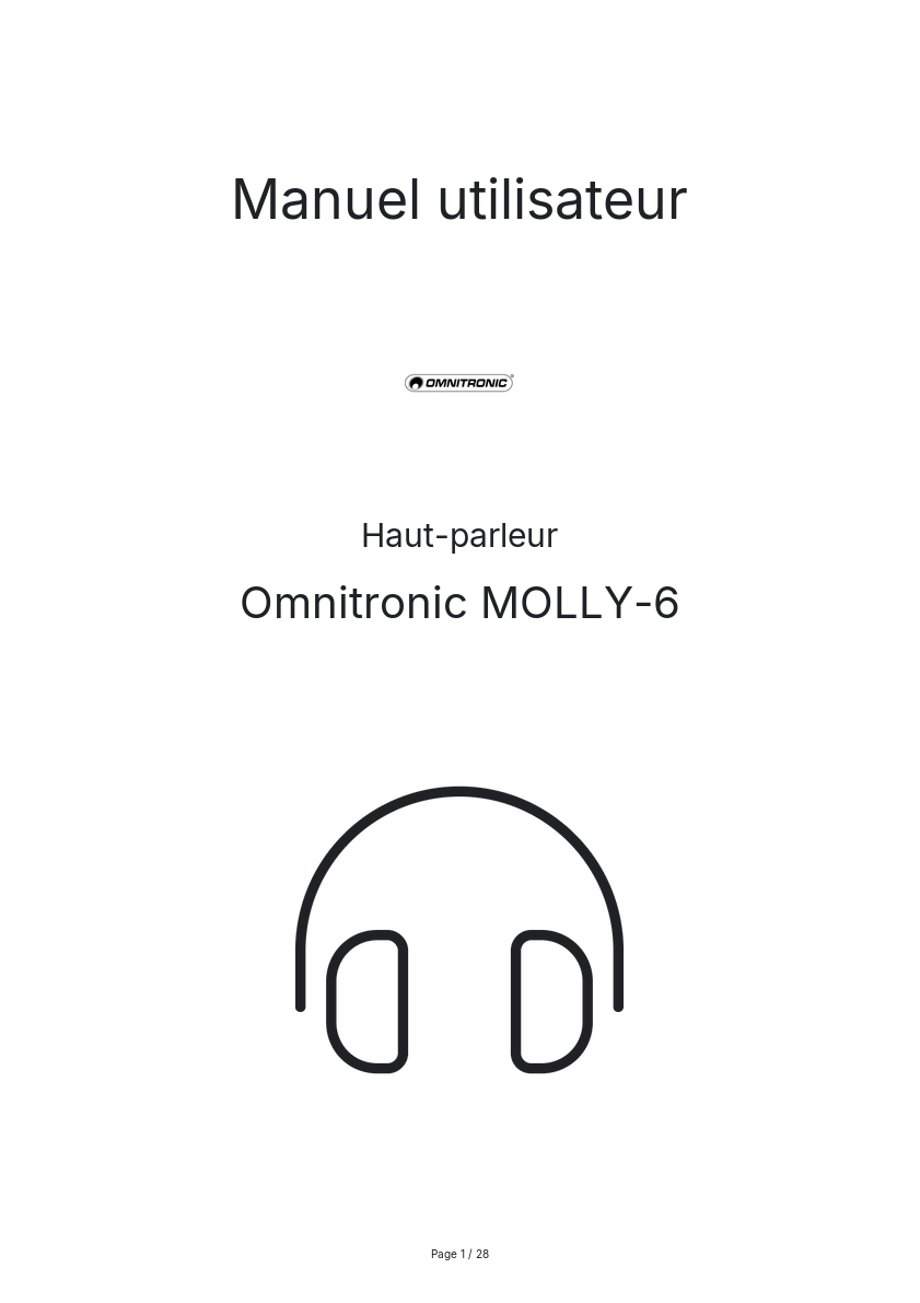 Image de la première page du manuel de l'appareil MOLLY-6
