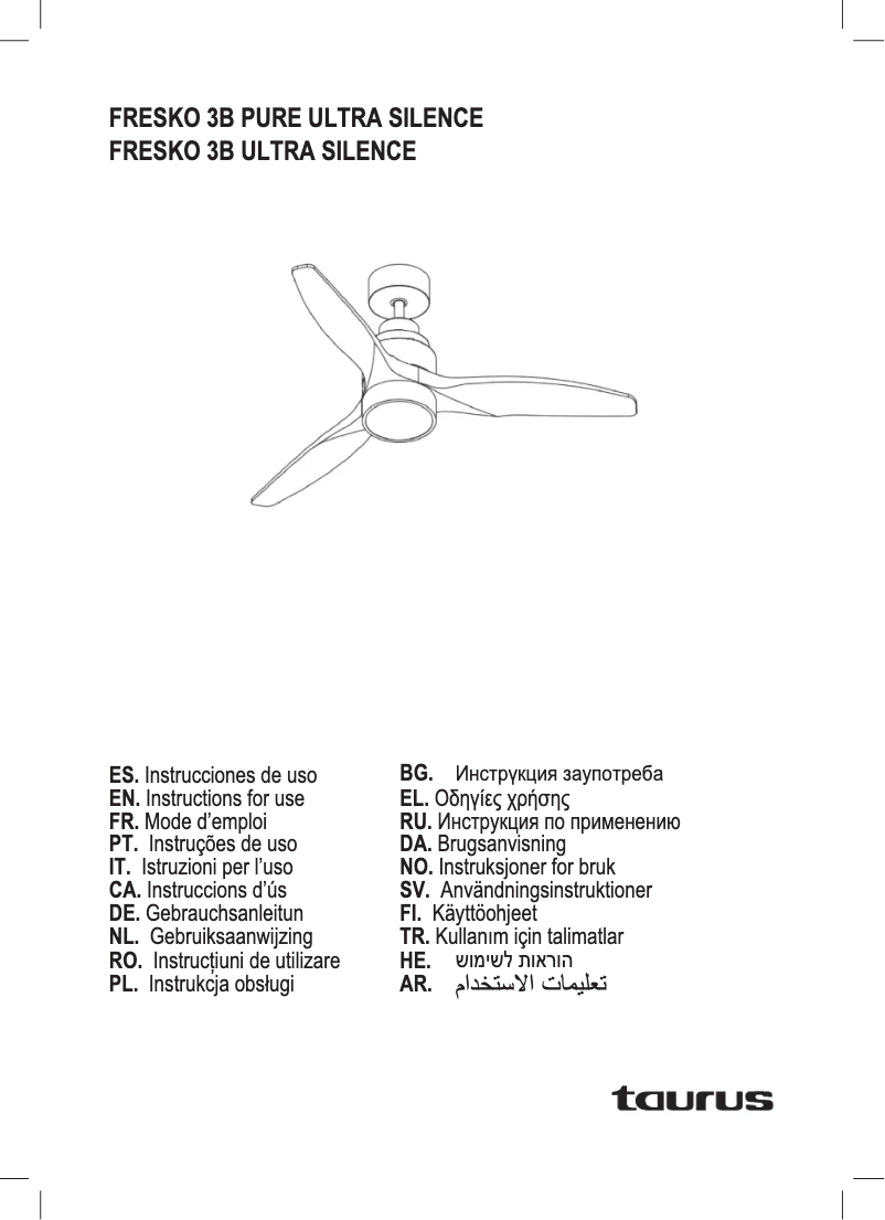 Page n°1 - Manuel utilisateur Taurus Fresko 3B Ultra Silence
