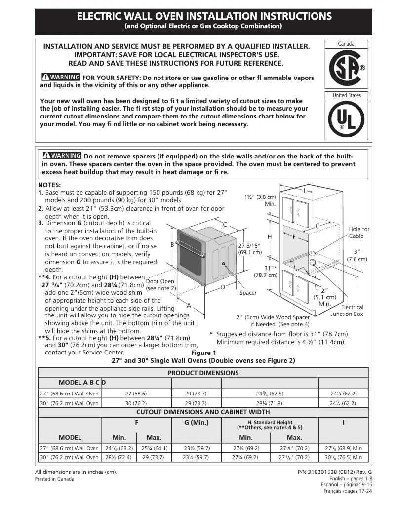 Page n°1 - Guide d'installation Electrolux EW27EW65GS