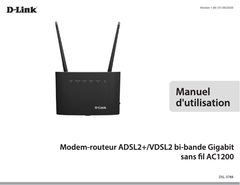 Page 1 de la notice Manuel utilisateur D-Link DSL-3788