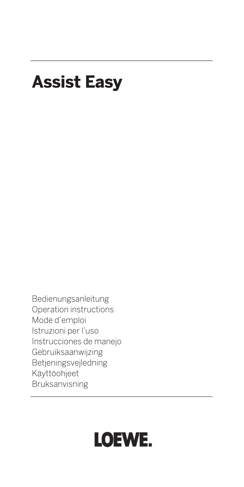 Page 1 de la notice Manuel utilisateur Loewe Assist Easy