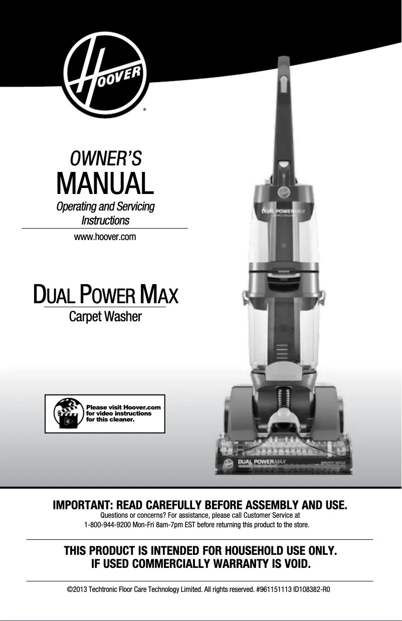Page n°1 - Manuel utilisateur Hoover Dual PowerMax FH51000
