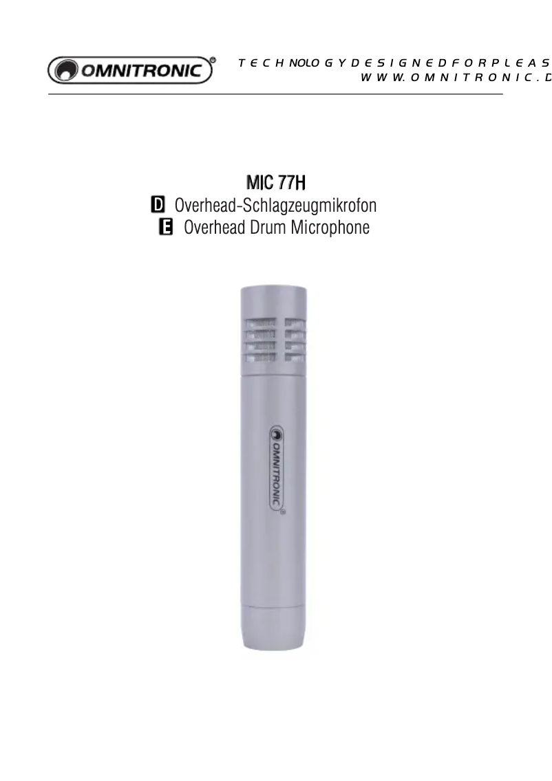 Page n°1 - Manuel utilisateur Omnitronic MIC 77H