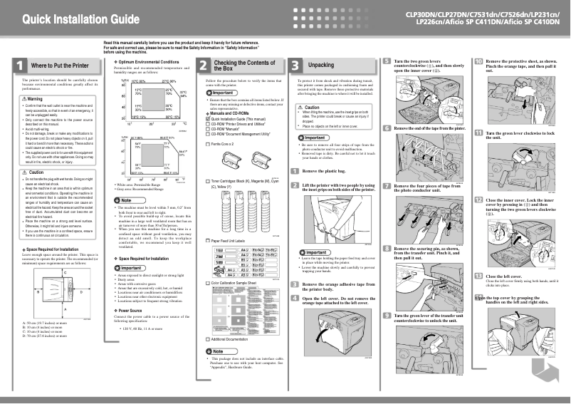Page n°1 - Manuel utilisateur Ricoh Aficio SP C411DN