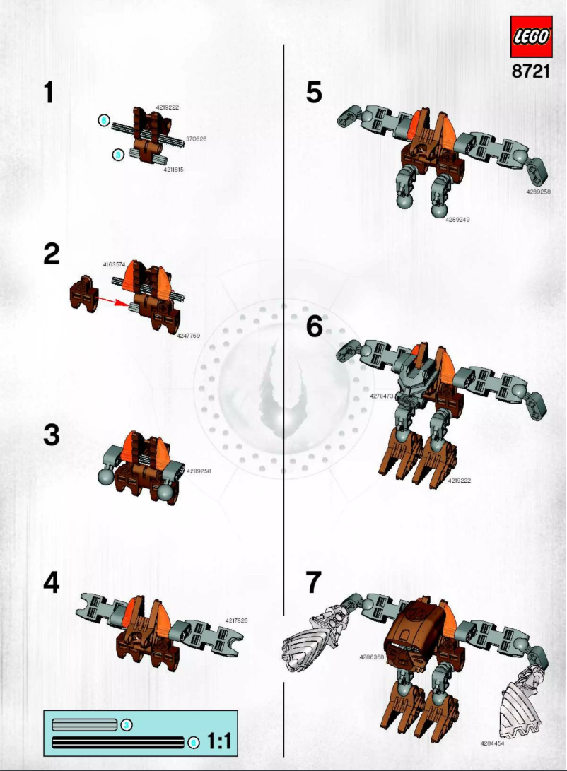 Image de la première page du manuel de l'appareil Bionicle 8721