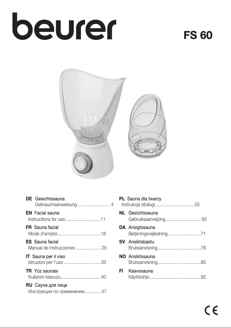 Image de la première page du manuel de l'appareil FS 60