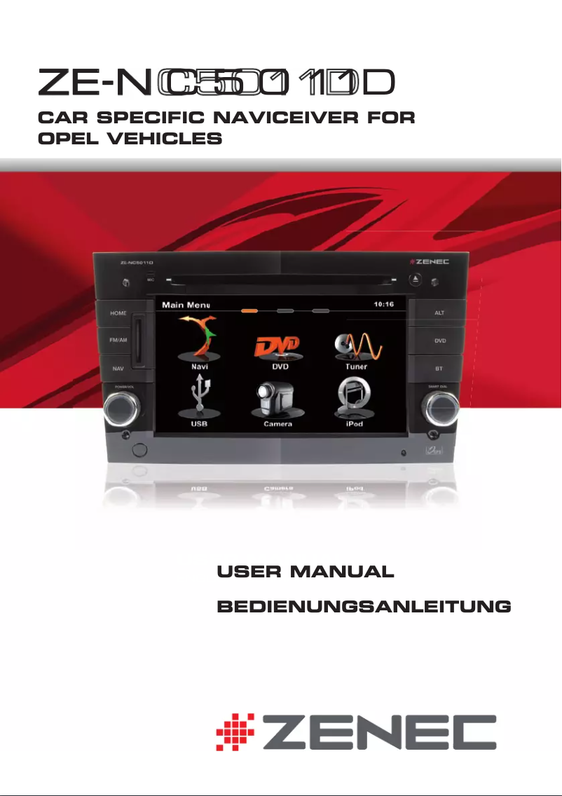 Page 1 de la notice Manuel utilisateur Zenec ZE-NC5011D (Opel)