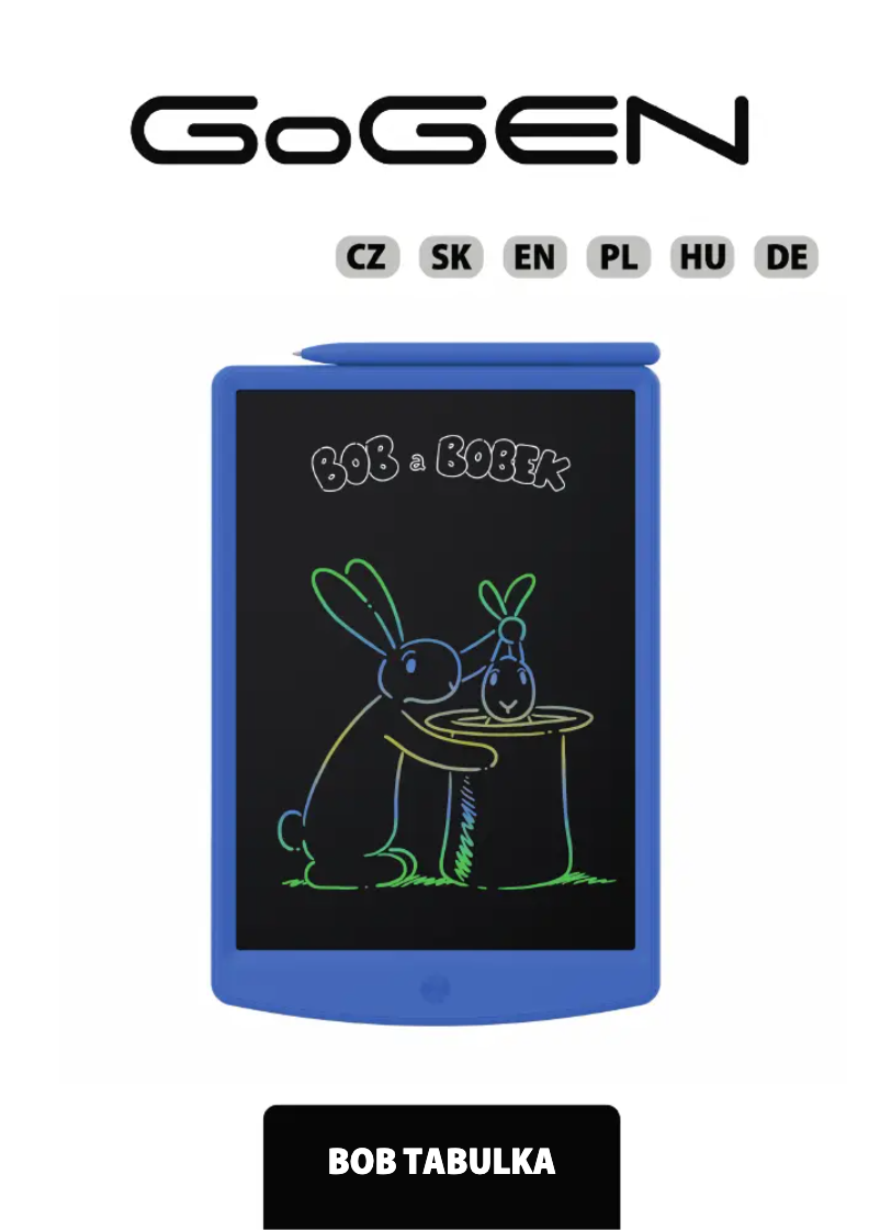 Page n°1 - Manuel utilisateur GoGen BOB TABULKA