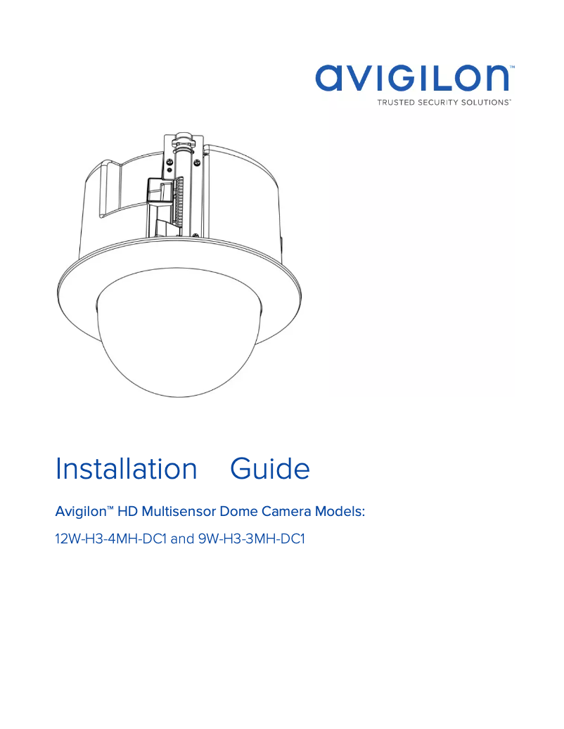 Page n°1 - Manuel utilisateur Avigilon 9W-H3-3MH-DC1
