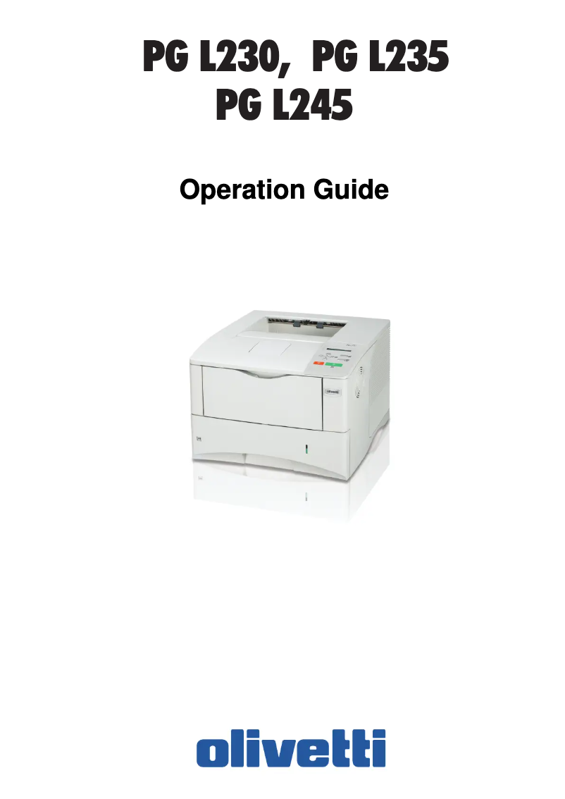 Page n°1 - Manuel utilisateur Olivetti PG L235