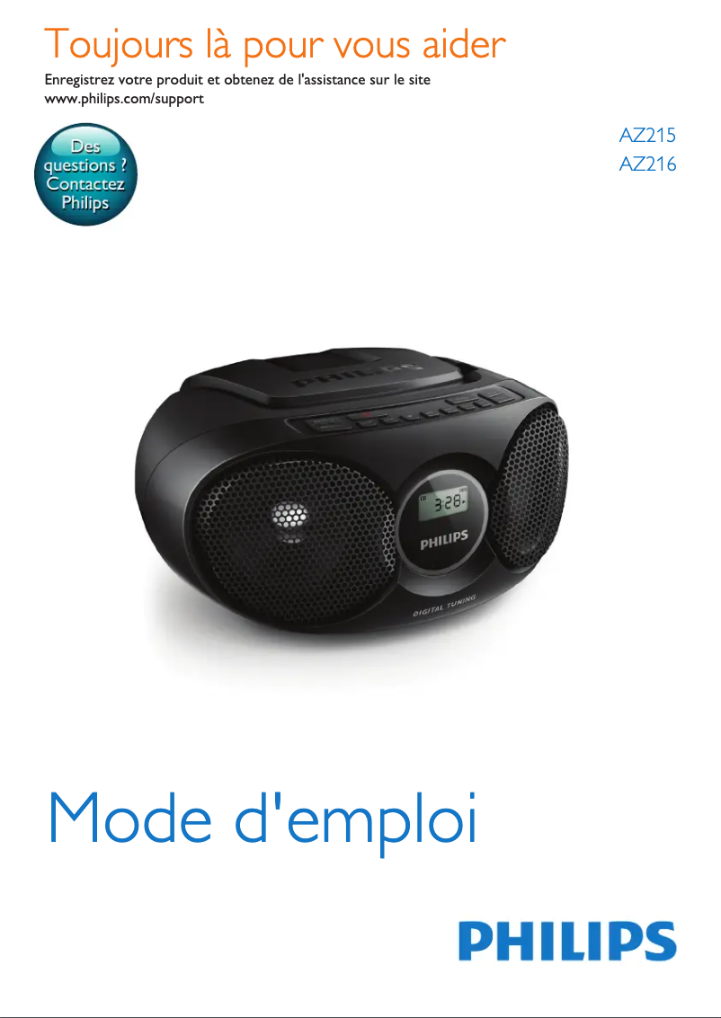 Page n°1 - Manuel utilisateur Philips AZ215R