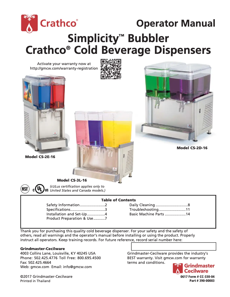 Image de la première page du manuel de l'appareil CS-2E-16