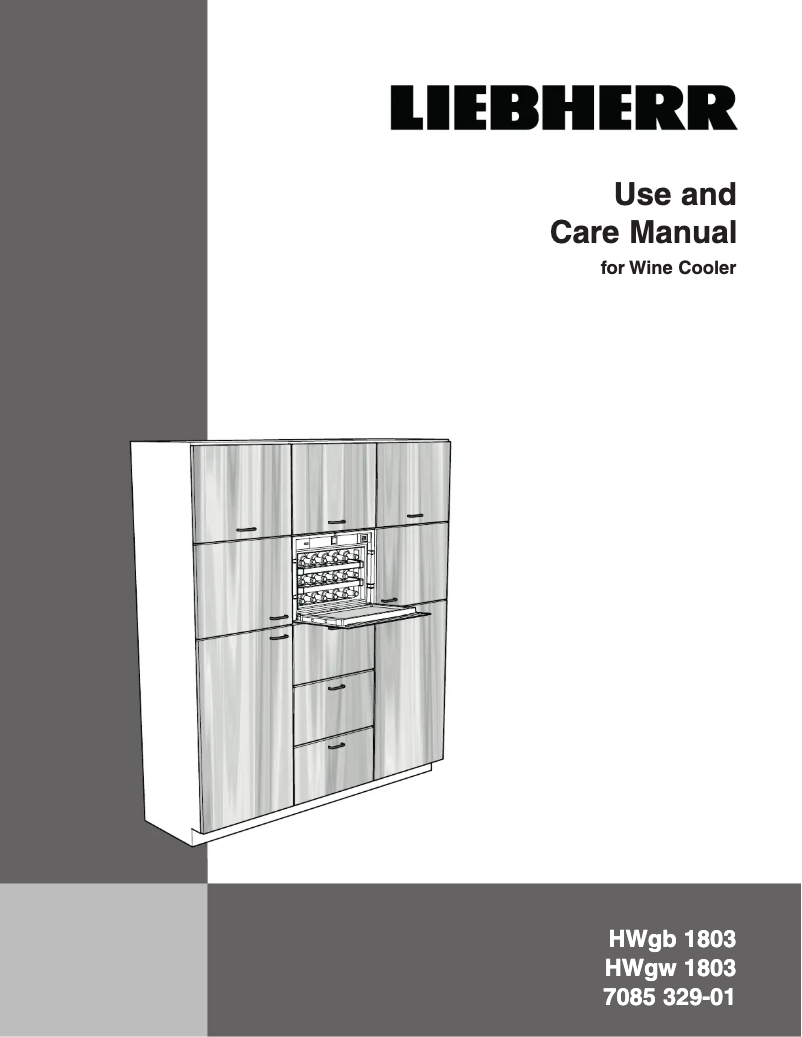 Page 1 de la notice Manuel d'utilisation et d'entretien Liebherr HWGB-1803