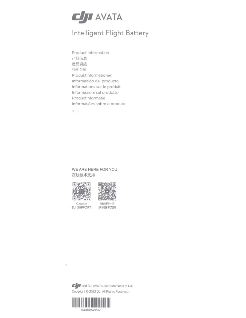 Page n°1 - Manuel utilisateur DJI Avata Intelligent Flight Battery