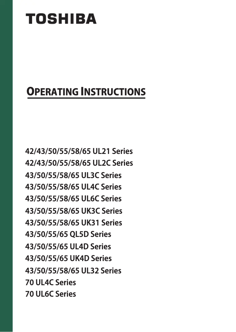 Page 1 de la notice Manuel utilisateur Toshiba 65UF3D63DA