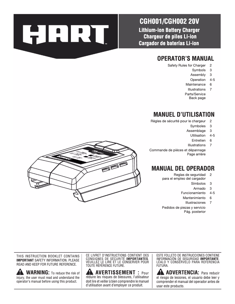 Page n°1 - Manuel utilisateur HART CGH001