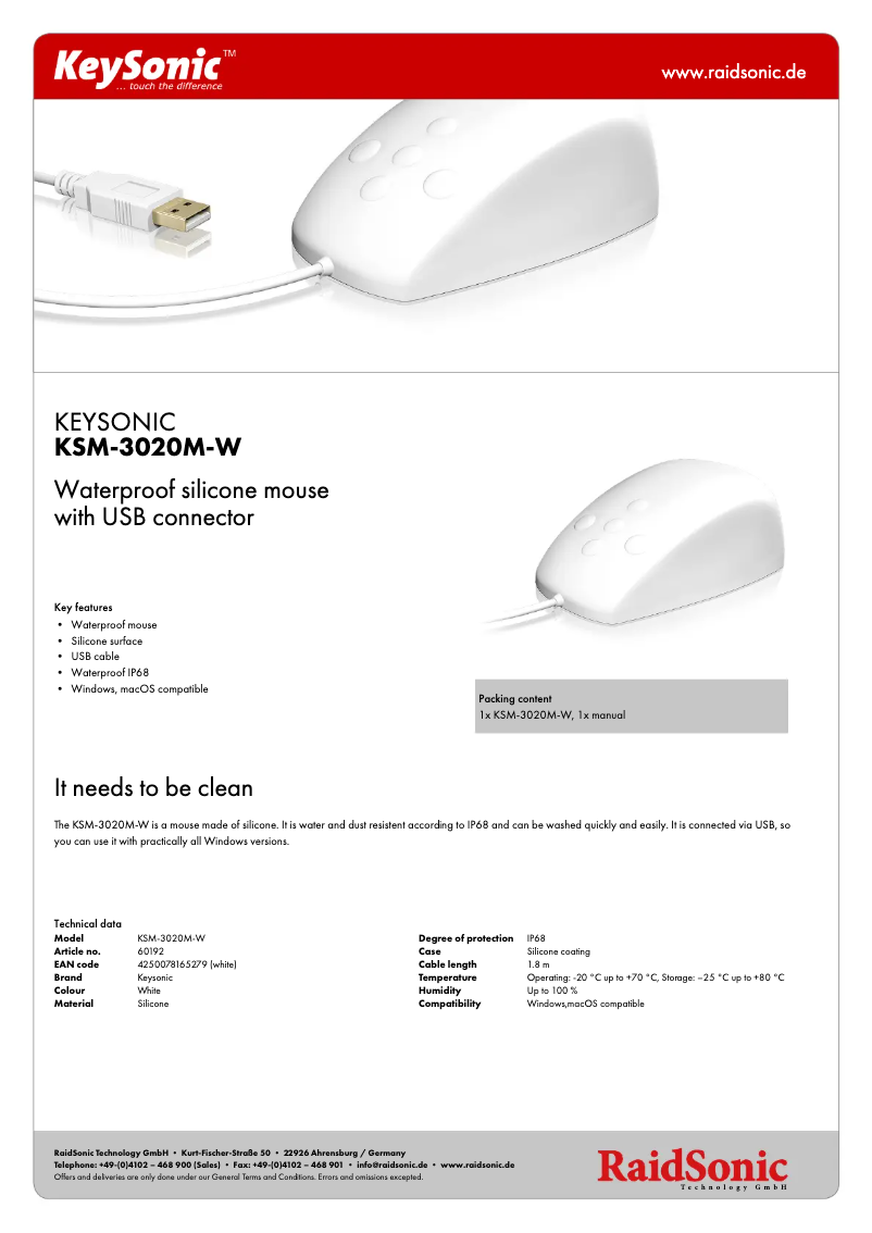 Image de la première page du manuel de l'appareil KSM-3020M-W