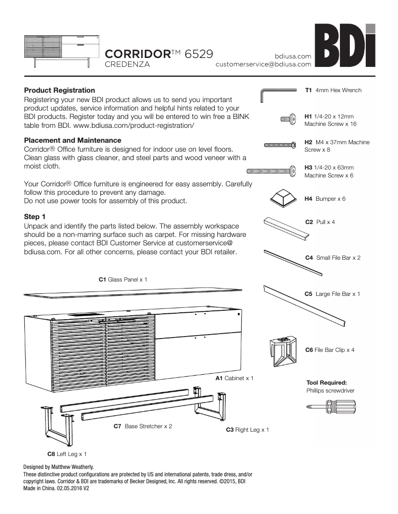 Page n°1 - Manuel utilisateur BDI Corridor 6529