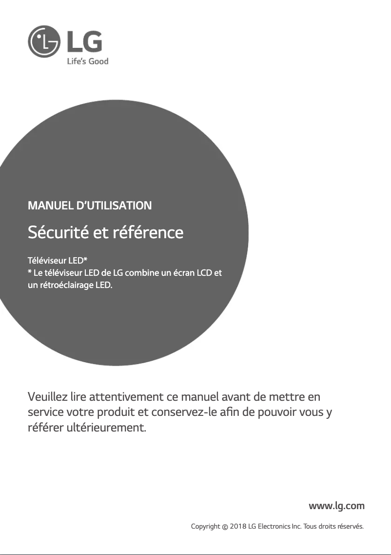 Page 1 de la notice Manuel utilisateur LG 32LK610BPVA