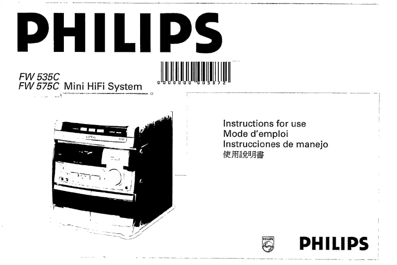 Page n°1 - Manuel utilisateur Philips FW 575C