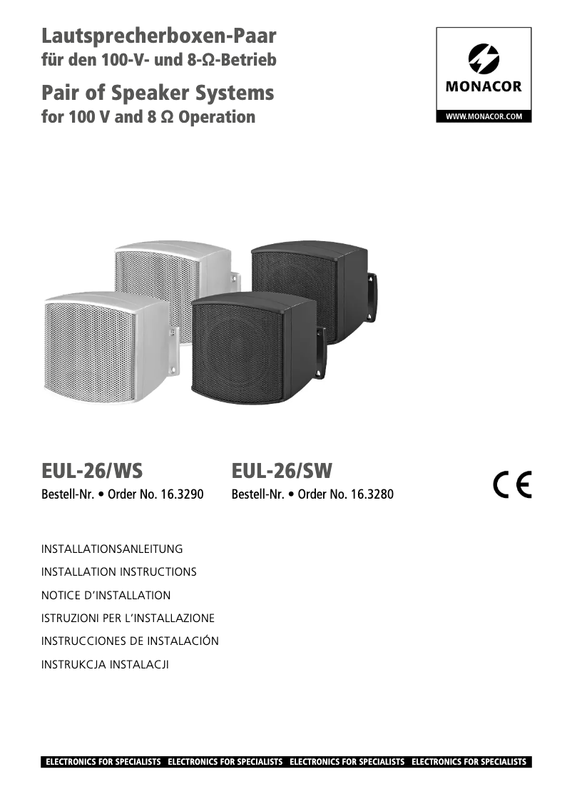 Image de la première page du manuel de l'appareil EUL-26/WS