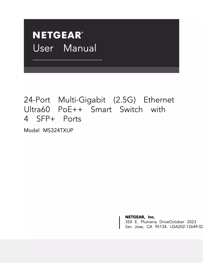 Page n°1 - Manuel utilisateur Netgear MS324TXUP