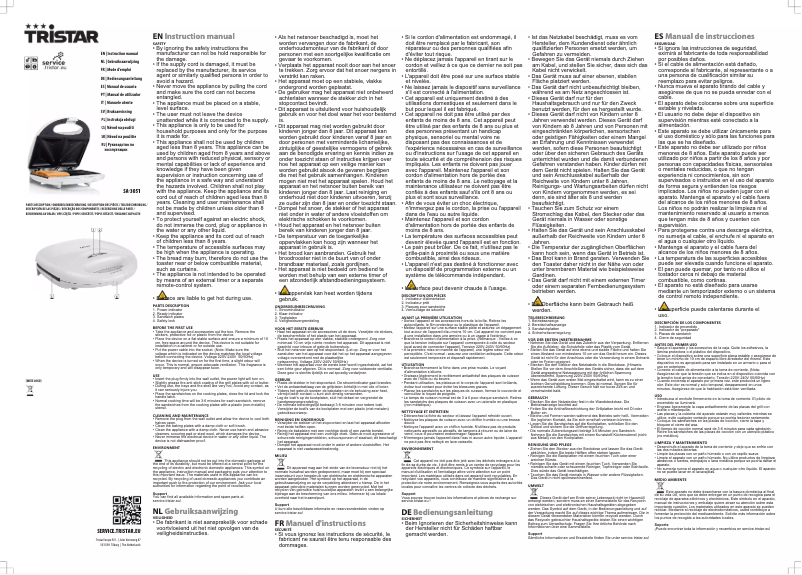 Page 1 de la notice Manuel utilisateur TriStar SA-3051