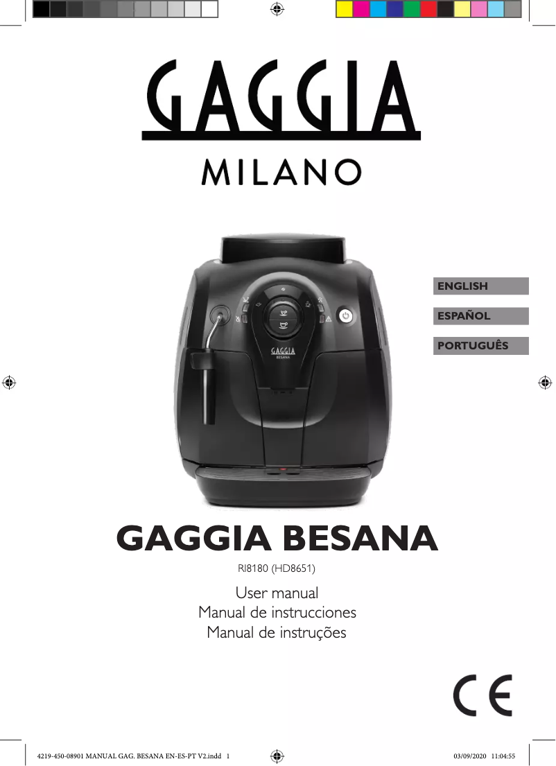 Image de la première page du manuel de l'appareil Besana