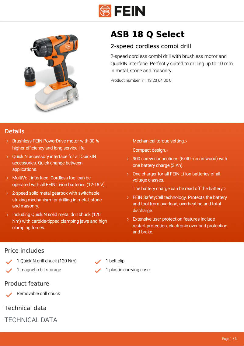 Image de la première page du manuel de l'appareil ASB 18 Q Select