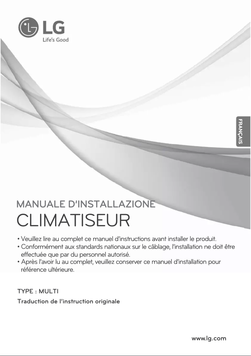 Page 1 de la notice Guide d'installation LG MU4M25