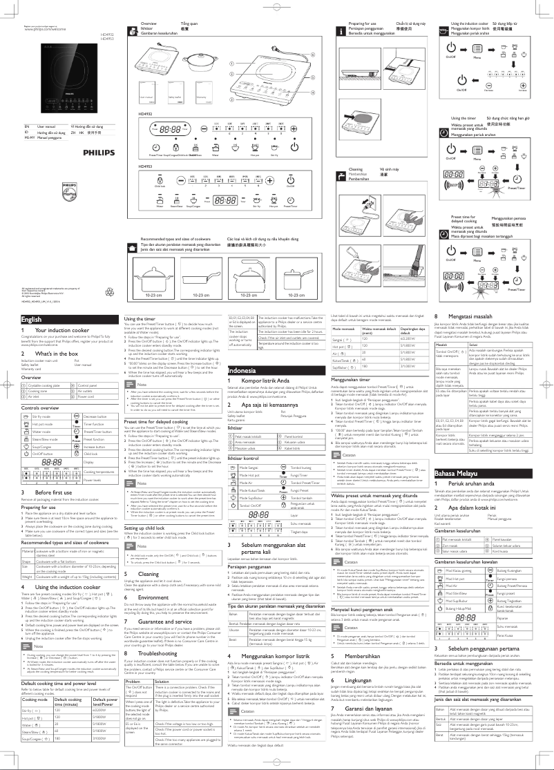 Page 1 de la notice Mode d'emploi Philips Viva Collection HD4953