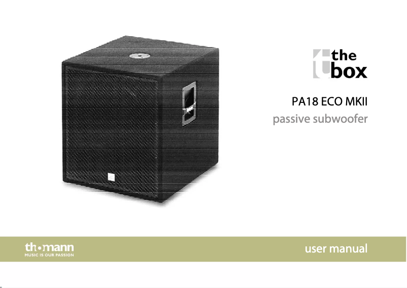 Page n°1 - Manuel utilisateur The Box PA 18 ECO MKII
