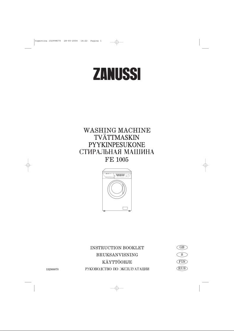 Página 1 del manual Manual de usuario Zanussi FE 1005