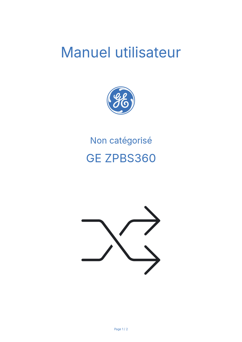 Image de la première page du manuel de l'appareil ZPBS360