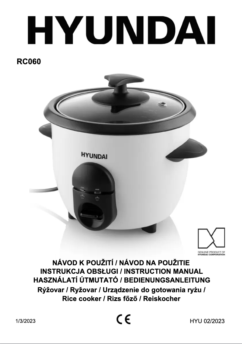 Image de la première page du manuel de l'appareil RC 060