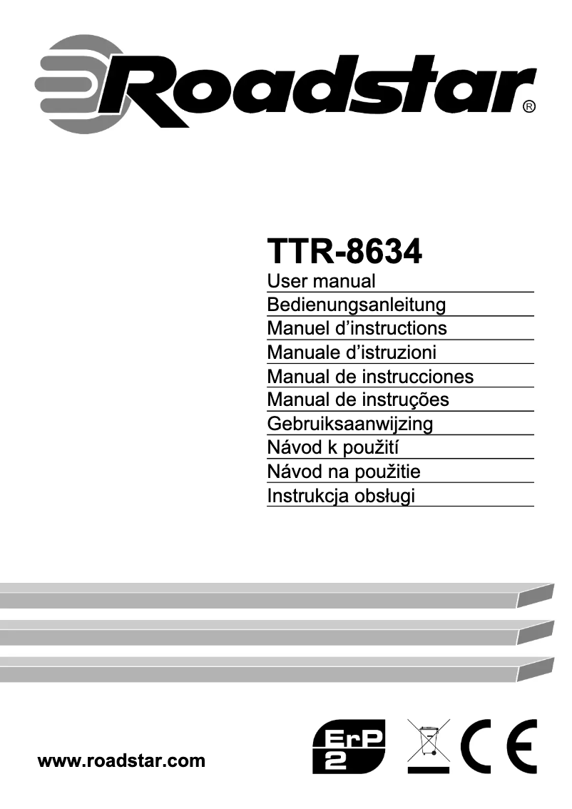 Page n°1 - Manuel utilisateur Roadstar TTR-8634