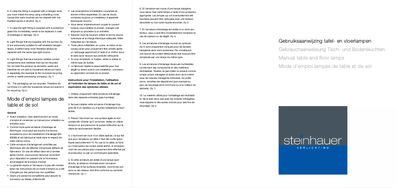 Page n°1 - Manuel utilisateur Steinhauer Dana