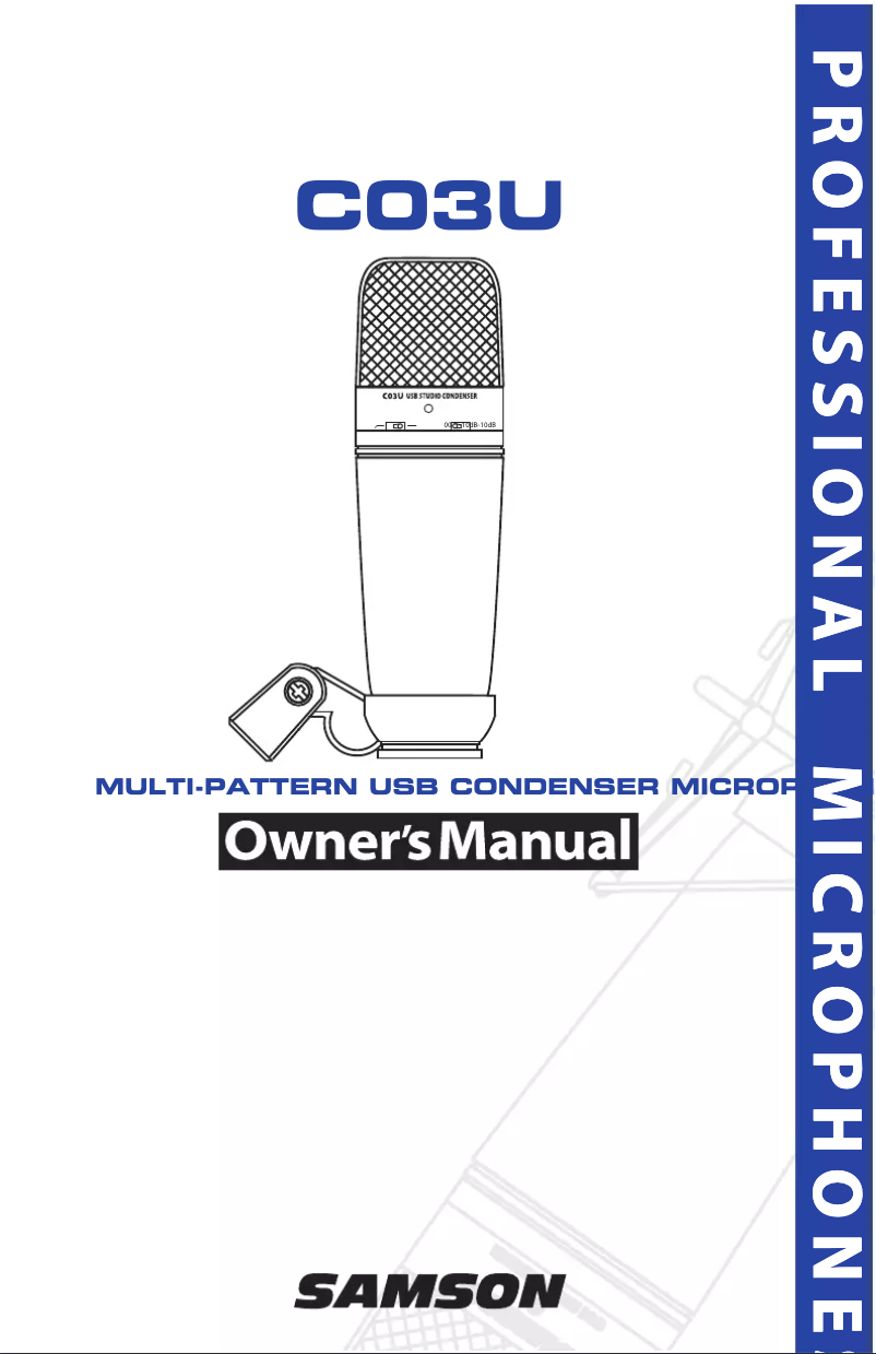 Page n°1 - Manuel utilisateur Samson C03U