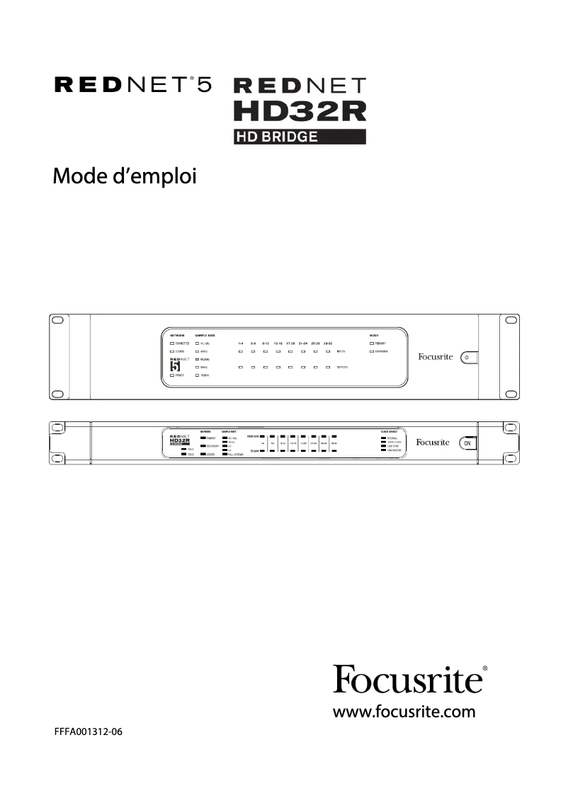 Página 1 del manual Manual de usuario Focusrite RedNet HD32R