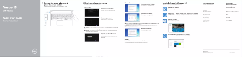 Page 1 de la notice Guide d'installation Dell Vostro 3559