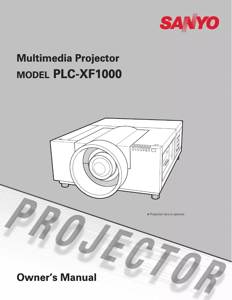 Image de la première page du manuel de l'appareil PLC-XF1000