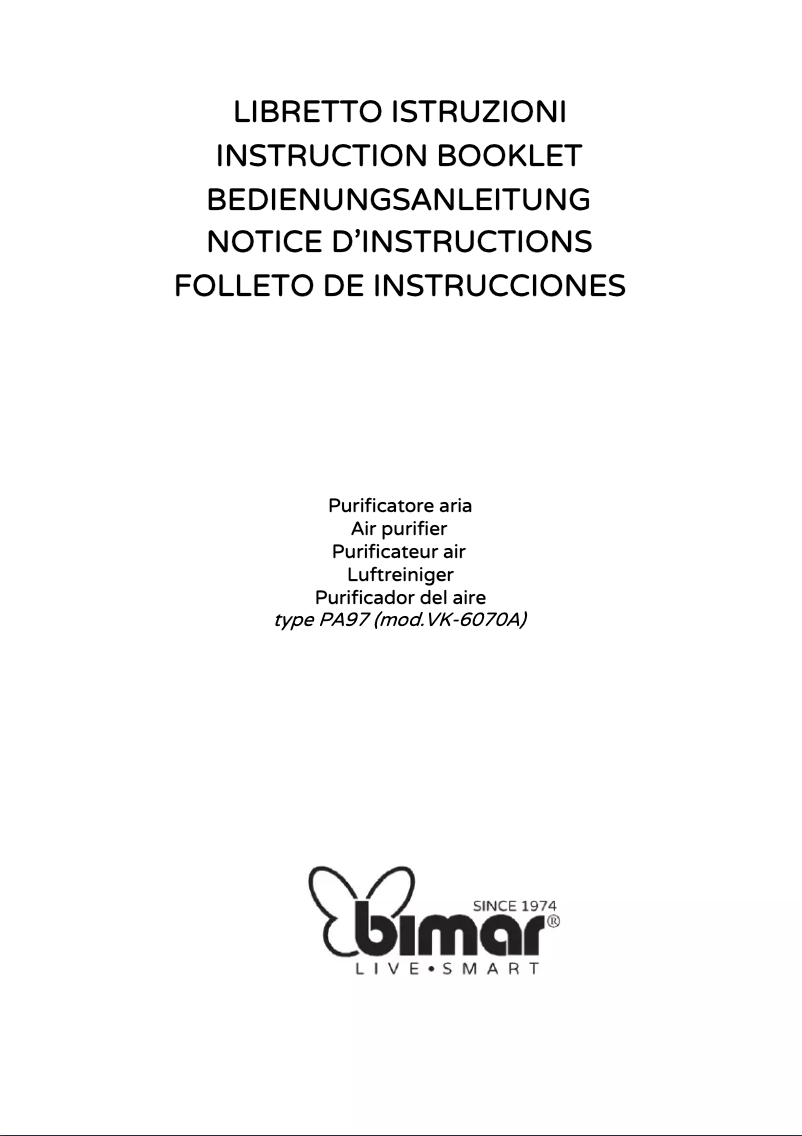 Page 1 de la notice Manuel utilisateur Bimar PA98