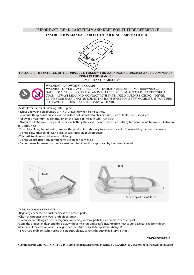 Página 1 del manual Manual de usuario Chipolino Perla