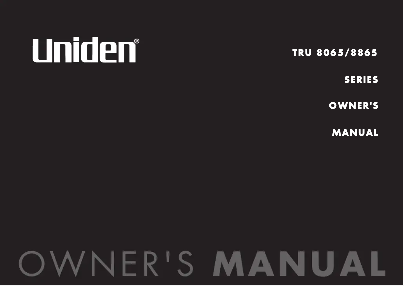 Page 1 of the manual User Manual Uniden TRU 8865